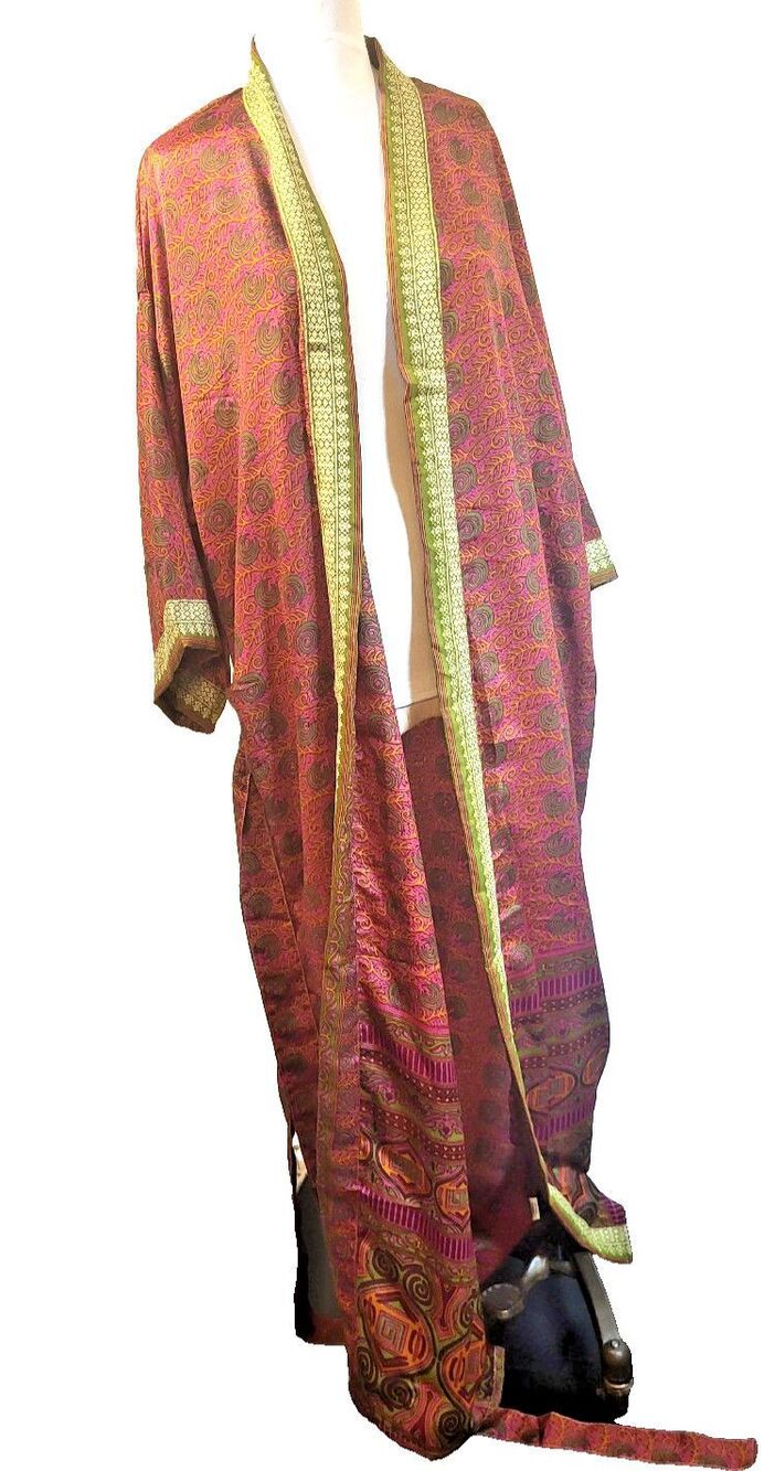 Gorgeous Silk Robe Made From Recycled Saris Kimono Style One Size